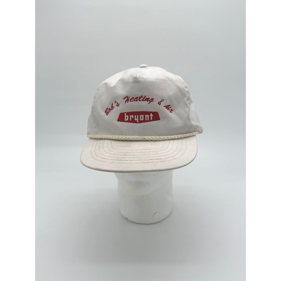 Other - Vintage Bob's Heating & Air Bryant Strapback Hat White USA Workwear
